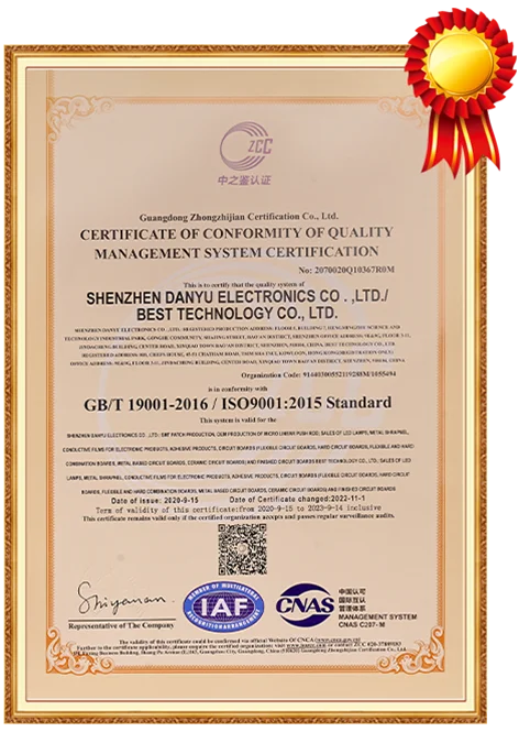 Ceramic PCB ISO9001:2015 Certification-BST Ceramic