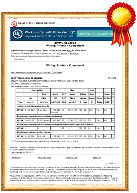 Ceramic PCB Factory UL Certification For Raw Materials-BST Ceramic